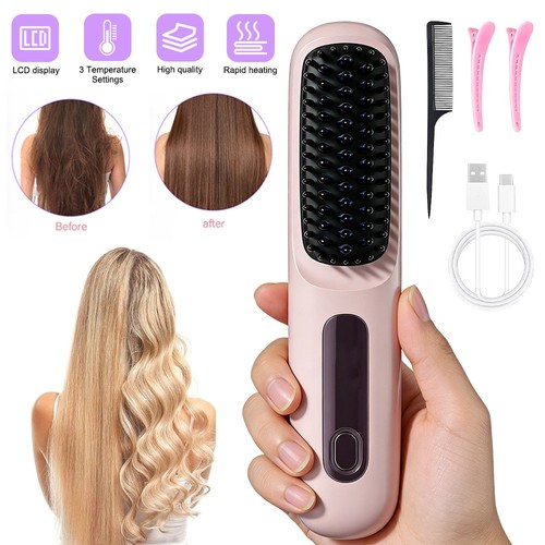 Hair straightening brush - hair,