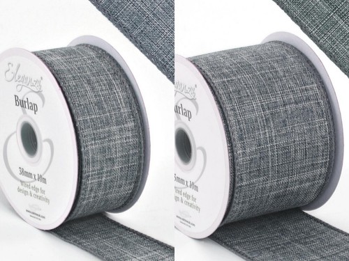 Grey wired edge burlap - burlap, hessian