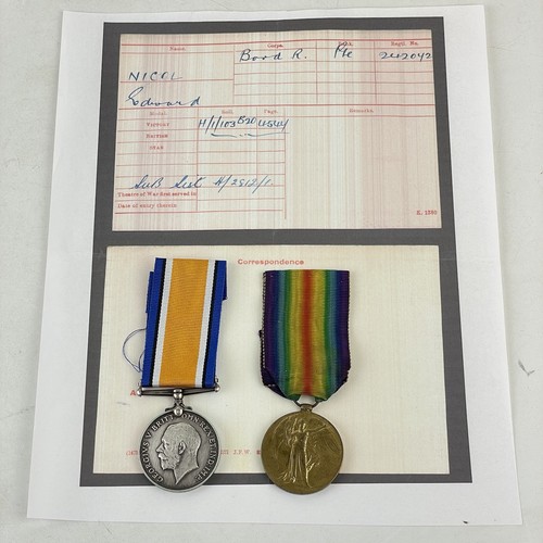 Ww1 medal pair private edward - pair,