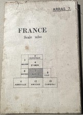 WW1 Map on Linen: Arras France