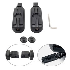 2x Black Rear Passenger Foot