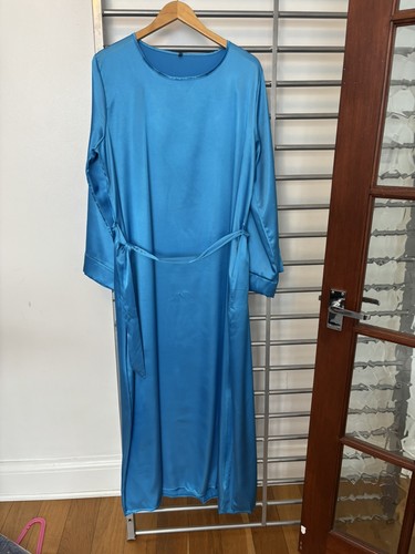 Light blue satin abaya dress