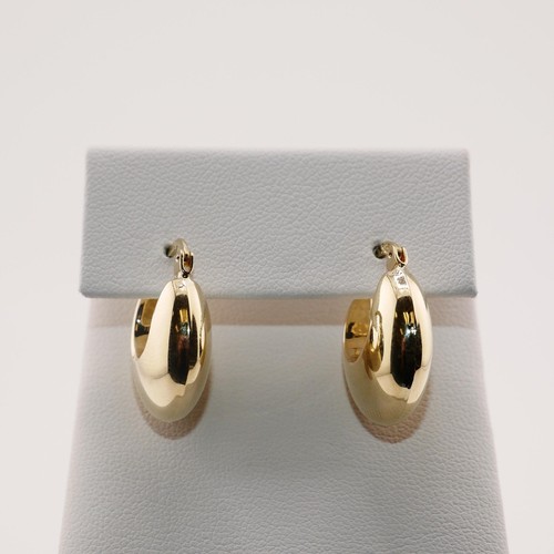 14k gold puffy hollow hoop - gold,