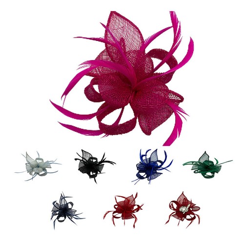 Small feather flower hair hat - feather,