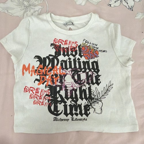 Bershka girls white graphic - bershka,