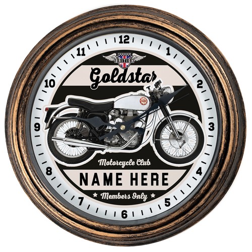 Personalised motorcycle clock - personalised,