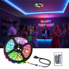 LED Strip Lights 3M-5M RGB 5050 Colour Changing Tape Cabinet Kitchen TV Lighting