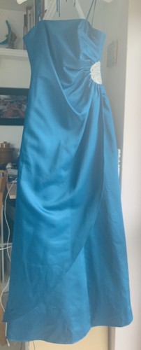 Long satin like - long, blue