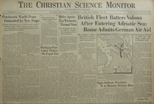 WWII VAN ZELM 12-December 21, 1940 Int. Newspaper - BRITISH FLEET BATTERS VALONA