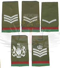 British Army  Olive Green Rank Slide, Red & Green Trim, Corporal, Sergeant
