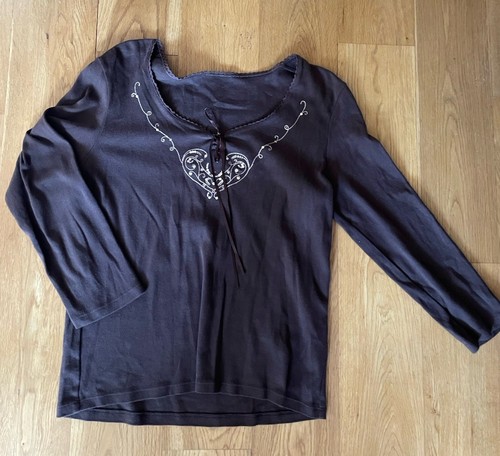 Ladies brown cotton - top, with