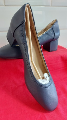 Women ballerina navy heeled - navy,