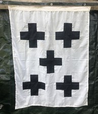 Sewn Linen NATO Signal Flag Number '0' Zero 4'x3' 120cm x 90cm 1980s Unused