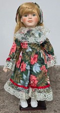 Classique Collection Porcelain Doll 40cm 'Daniella' Excellent Cond. with Stand