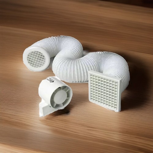 Inline extractor fan kit - fan, 100mm