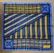 Vintage Lanvin Paris Scarf With Geometric Design, New In Box, 100% Silk