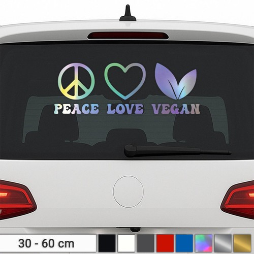 Peace love vegan - love, sticker