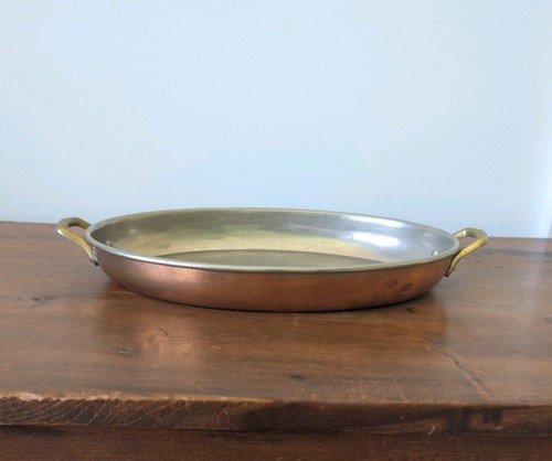 Vintage solid copper - vintage, oval