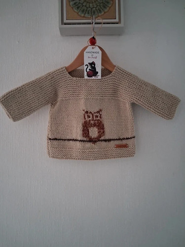 New hand knitted - hand, owl
