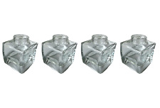 Glass Storage Jars x4 | 106ml | Small Square Clear Containers