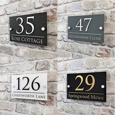 Contemporary House Sign Address Plaques Door Number Name Plates Personalised