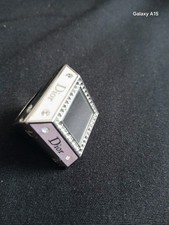 CHRISTIAN DIOR CZ Silver Tone Eye Shadow Princess Ring, Size T, 77.58g - H24