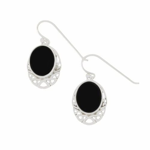 Whitby jet drop earrings - whitby,