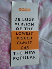 Ford Popular De Luxe brochure