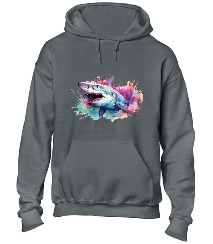 Watercolour shark hoody hoodie - hoody,