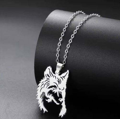 Wolf necklace alsatian husky - wolf,