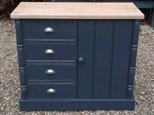 SOLID OAK SHAKER STYLE LINEN CUPBOARD+DRAWERS, RAILINGS, FARROW & BALL