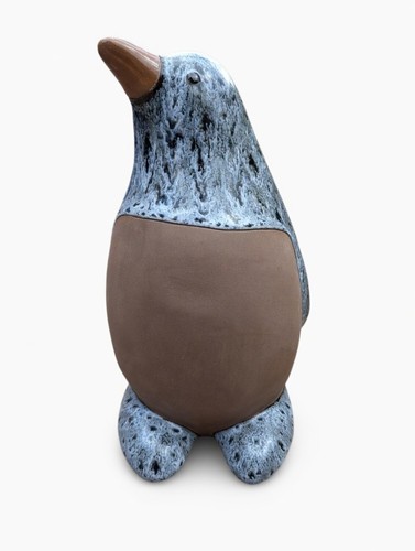 Grey penguin garden ornament - grey,