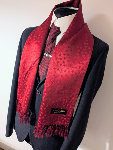 Men vintage red - men's, scarf,