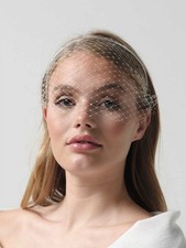 Nellie Plain Ivory Netting Birdcage Veil - Bridal / Wedding