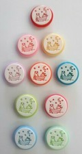 Baby buttons Owl & the pussycat 14mm shank  button -10 colours - Novelty - Craft
