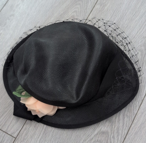 Bermona black straw formal hat - bermona,