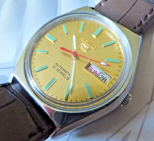 1977 seiko gold dial - gold, 6319-7010