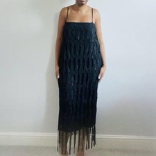 Zara Black Long Sequinned