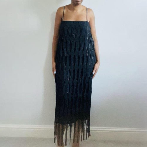 Zara black long - long, sequinned