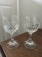 Pair Of Cut Glass Wine Glasses