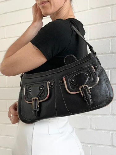 Burberry black leather small - burberry,