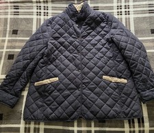 Damart Ladies Navy Blue Quilted Casual Coat/Jacket Warm Winter Size UK 28