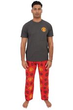Mens Manchester UTD Football Cotton Pyjamas Set Nightwear Pj Loungewear