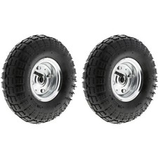 LTD OFFER 2x 10" Sack Truck Trolley Wheel Barrow Tyre Tyres Wheels 4.10/3.5-4.0