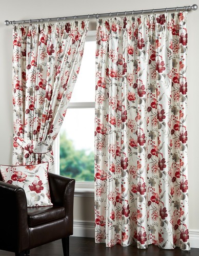 Charlotte red cream floral - red,
