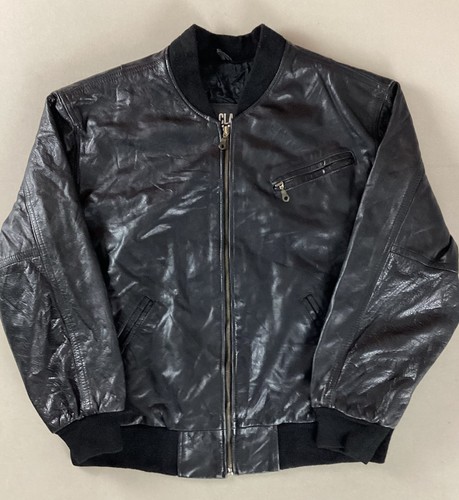 Vintage leather bomber jacket - bomber,