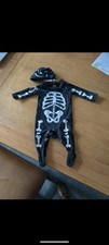Fred & flo Halloween Skeleton Baby Grow Babygrow Upto 1 Month Brand New