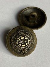 Real Metal Military Regiment Antique Brass Shank Buttons 6pcs 20mm (32L)