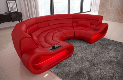 Big sofa leather couch led - big,