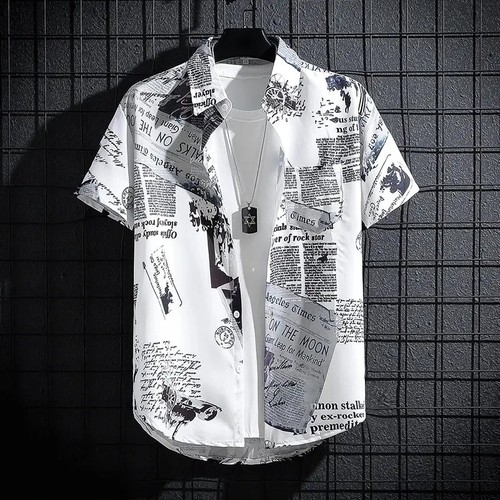 Mens hawaiian shirt - hawaiian, short